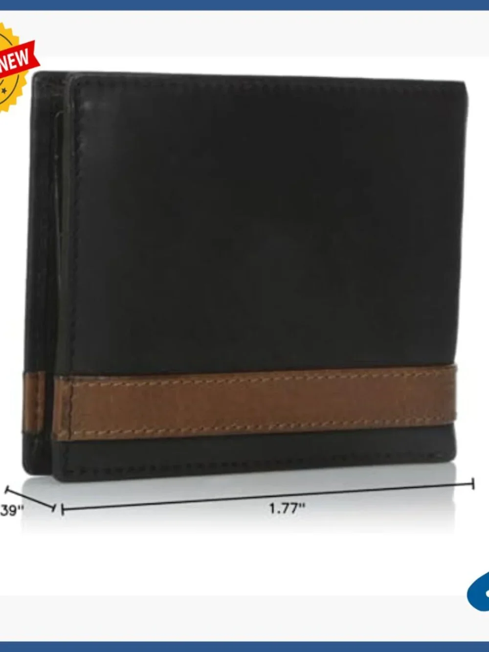 Genuine Leather Bifold Wallet with Coin Pocket for Men